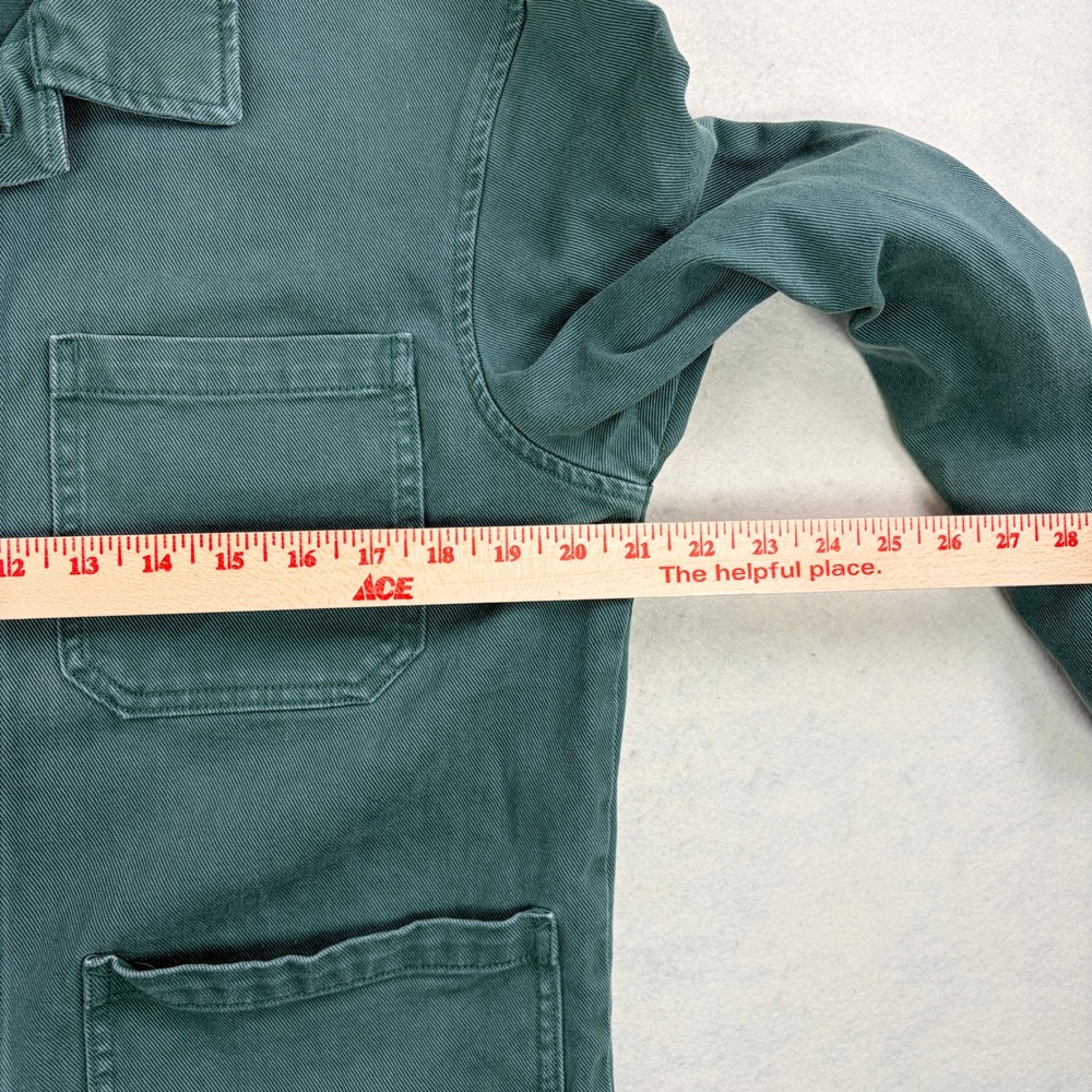 The Stronghold Mens Chore Jacket Faded Green Cotton Twill Utility Coat Small - Picture 6 of 8